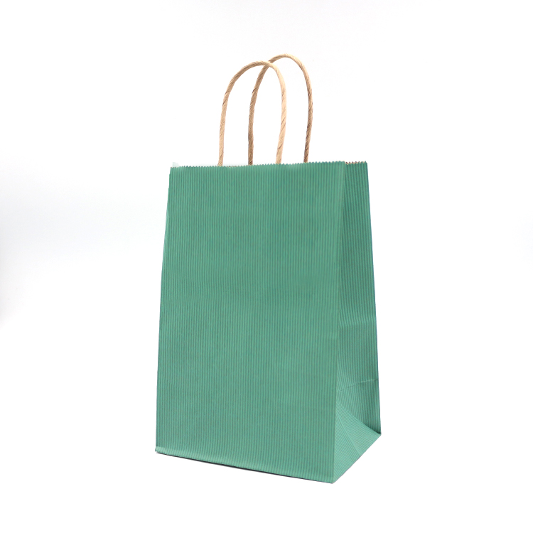 Green Stripe Paper Bags 