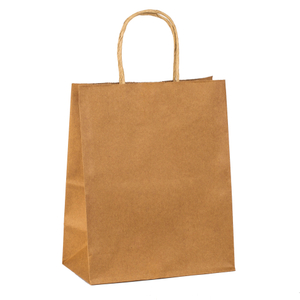 Medium Brown Handle Bags with Serrated Top 