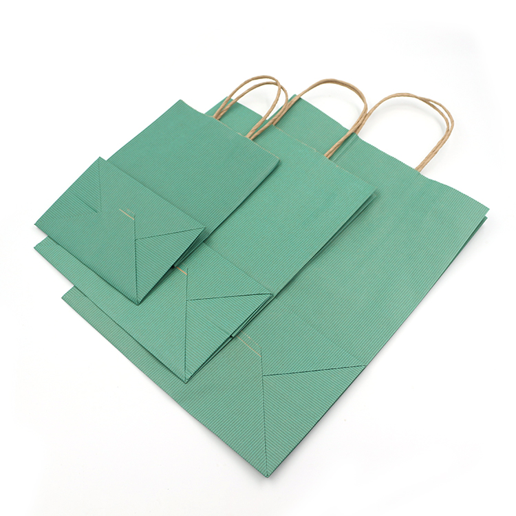 Green Stripe Paper Bags 