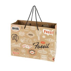 Luxury Brown Kraft Paper Bag with Woven Paper Handle