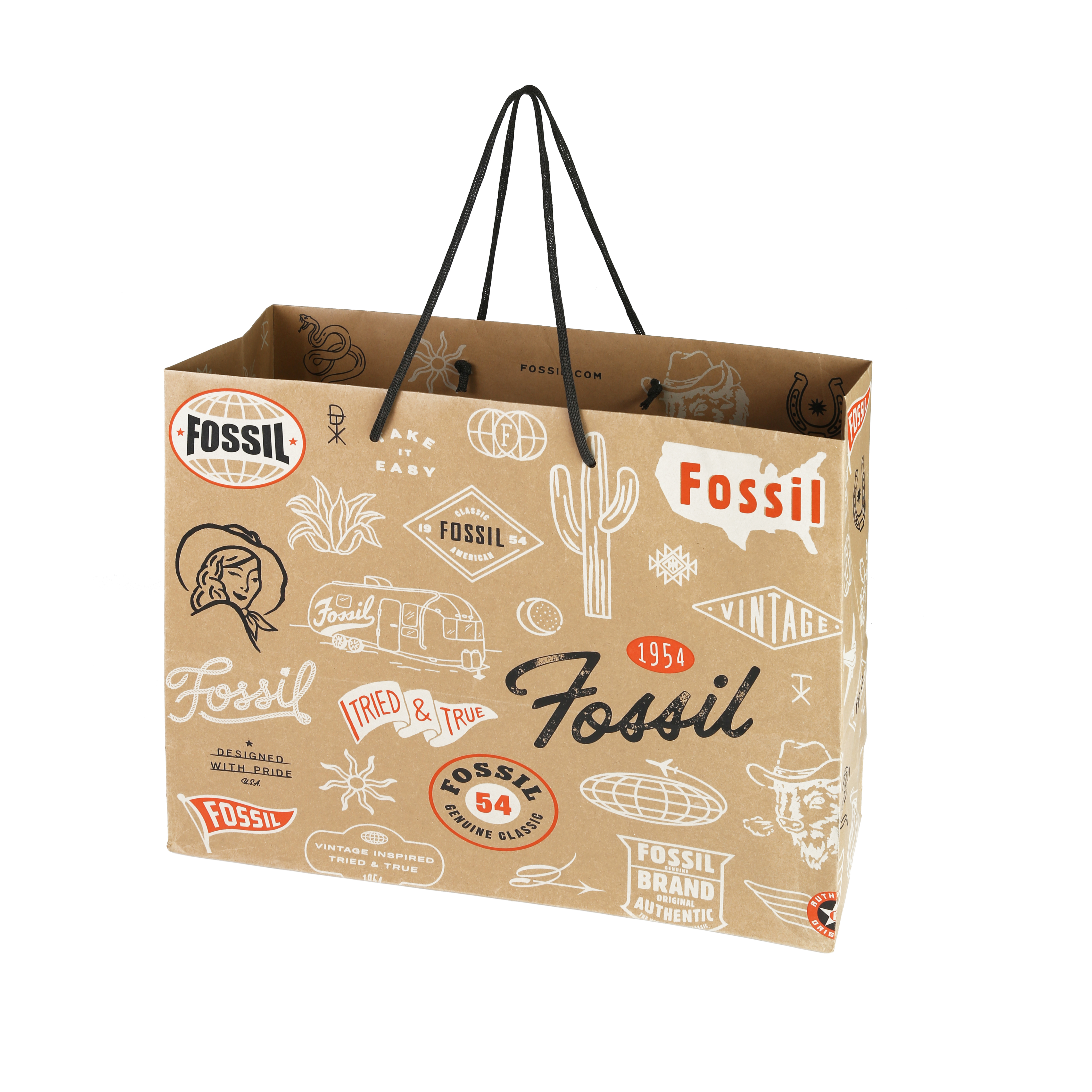 Luxury Brown Kraft Paper Bag with Woven Paper Handle