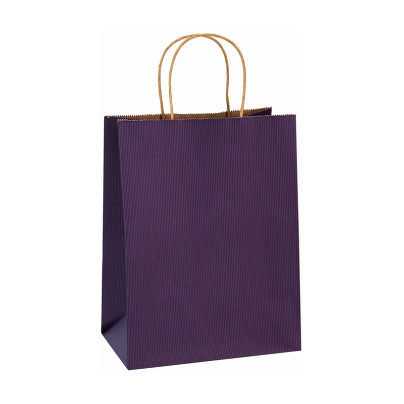 Purple Stripe Paper Bags 